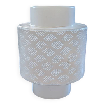 Abat-jour cylindrique opalin décor géométrique