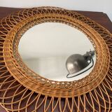 Vintage rattan mirror - 50cm