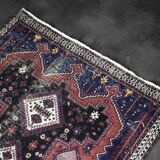 Handwoven Afshar oriental rug, Middle East, 1950s