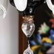 Small Venetian chandelier made of hand-blown Murano glass, lilac and pearlescent.