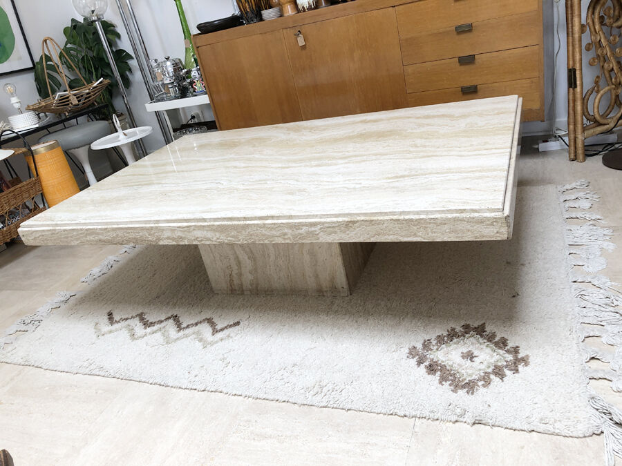 Travertine coffee table, 1970