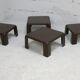 Suite de 4 tables basses gigognes "Gatti", Mario Bellini éditée par C&B Italia, circa 1970.