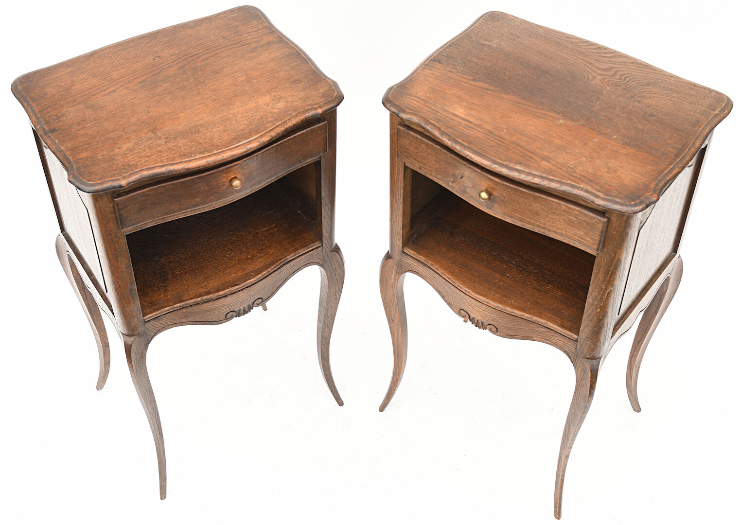 Pair of oak bedside tables