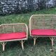 Bamboo rattan benches for kids vintage 60s