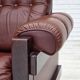 1970s, Scandinavian armchair, furniture leather, dark beech wood.