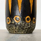 Brutalist sun vase in West German pottery WGP from the mid-century by Scheurich, 1960s.