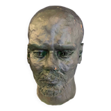 Bust of lenin in green bronze color terracotta large format