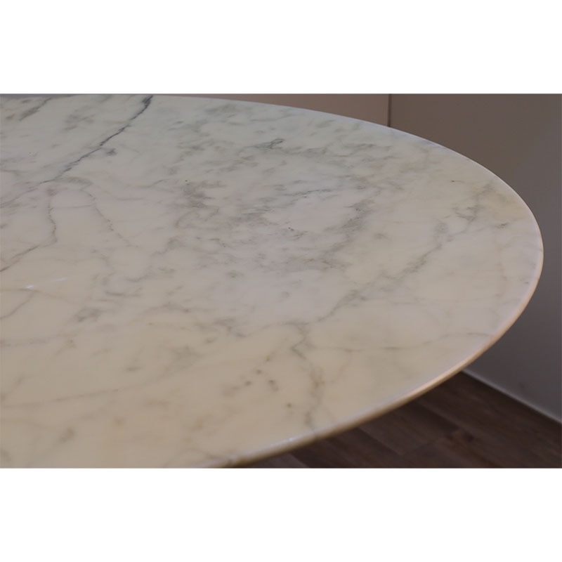 Table de repas vintage roche bobois en marbre et métal 1970