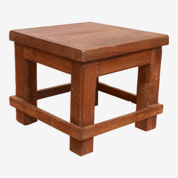 Old small Burmese teak workshop bedside table