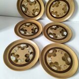 6 dessert plates in stoneware Atelier d’Art Lorraine Sarreguemines