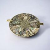 Abalone shell & alpaca ashtray, Mexico, 1970s