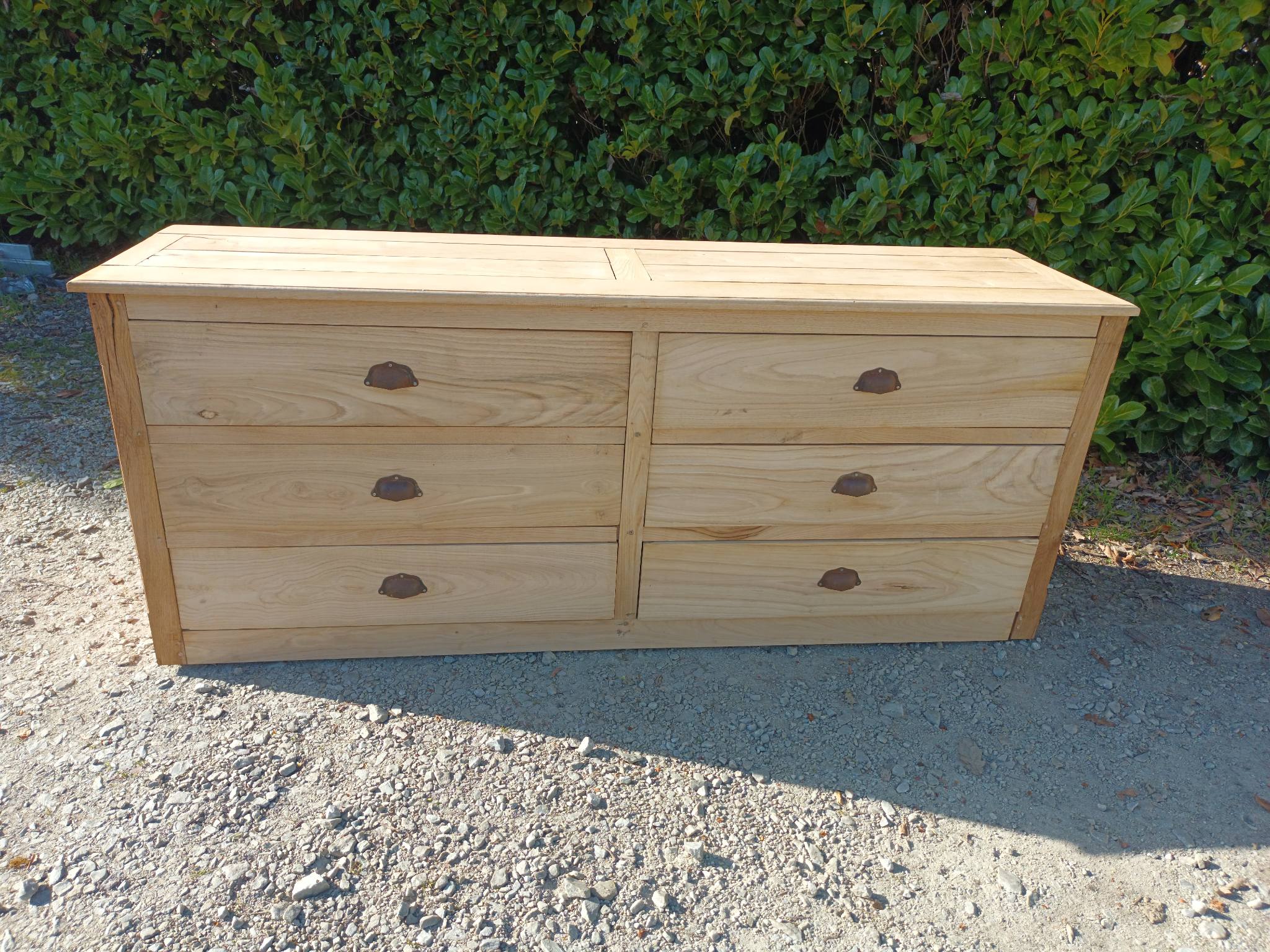 Comptoir de commerce  6 tiroirs en châtaignier