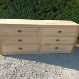 Trading counter 6 drawers in chestnut