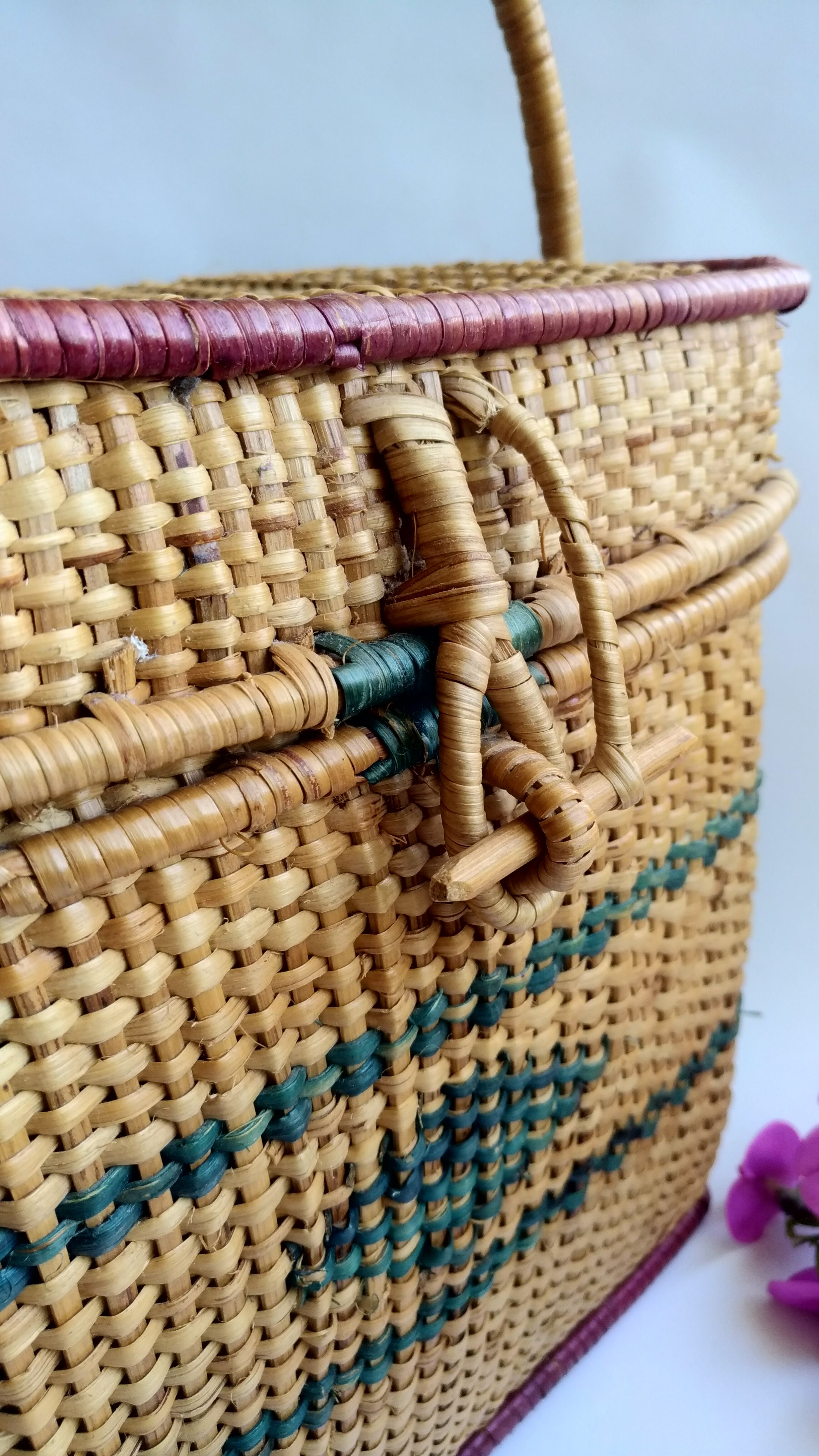 Old rattan suitcase