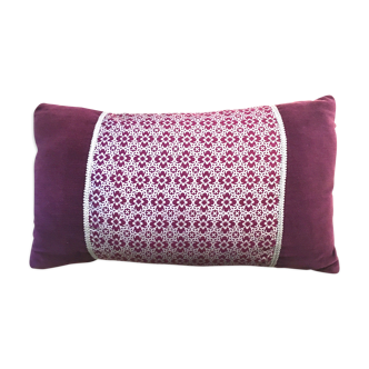 Coussin velours et tissus