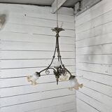 Ancien lustre en bronze 4 lumières