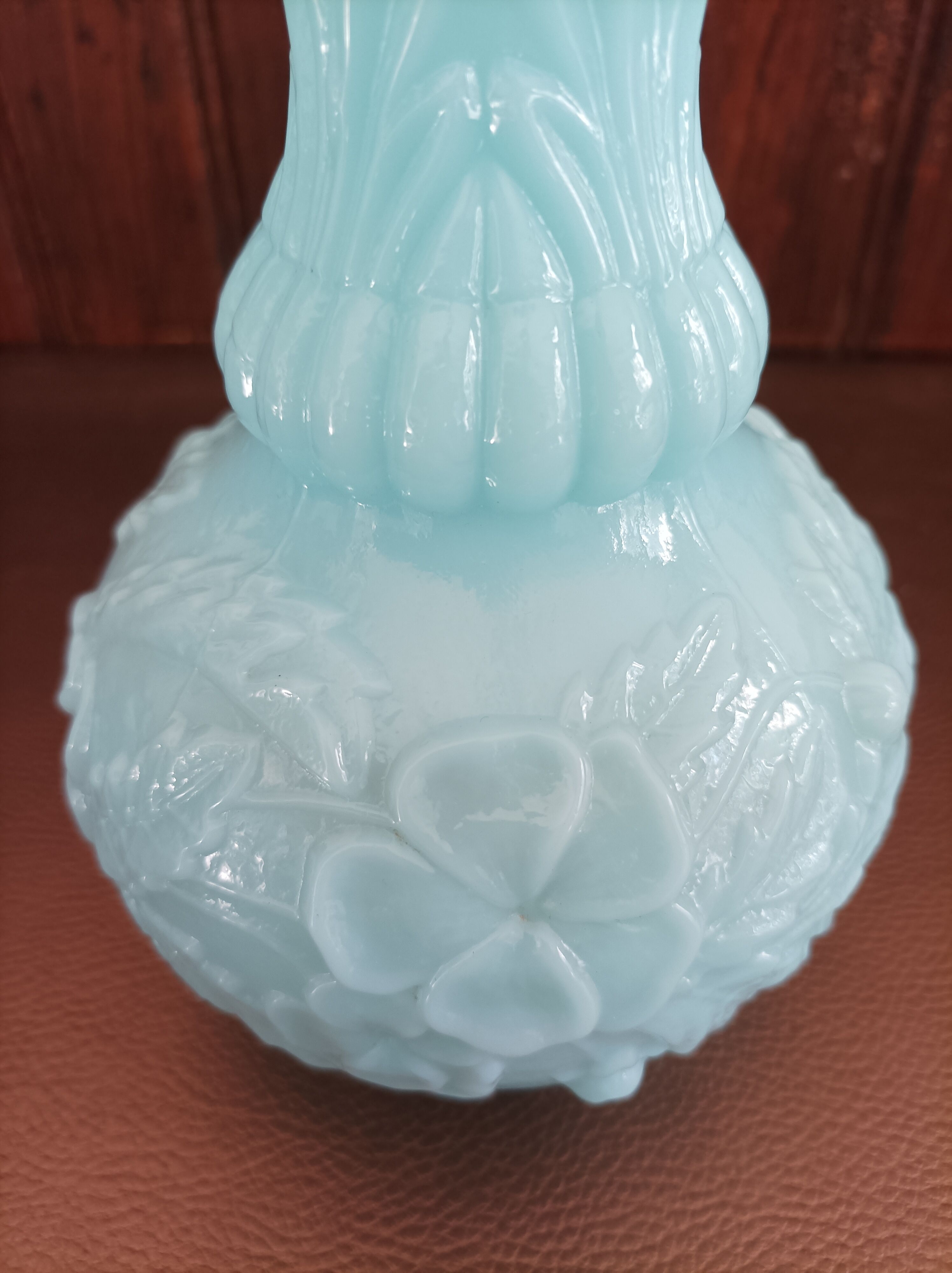 Blue vase in Art Deco opaline
