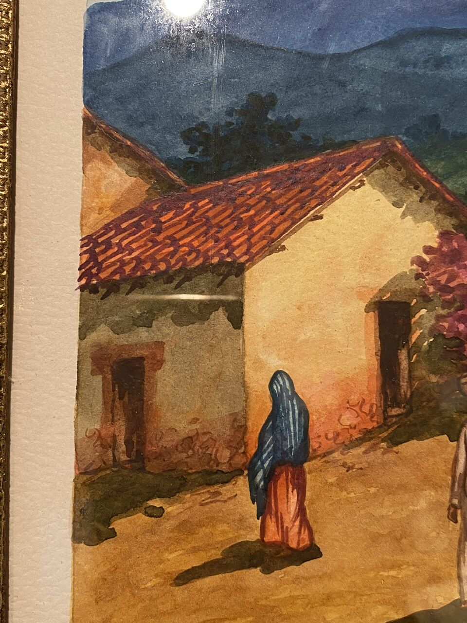 Old painting, Mexican landscape, signed XX century