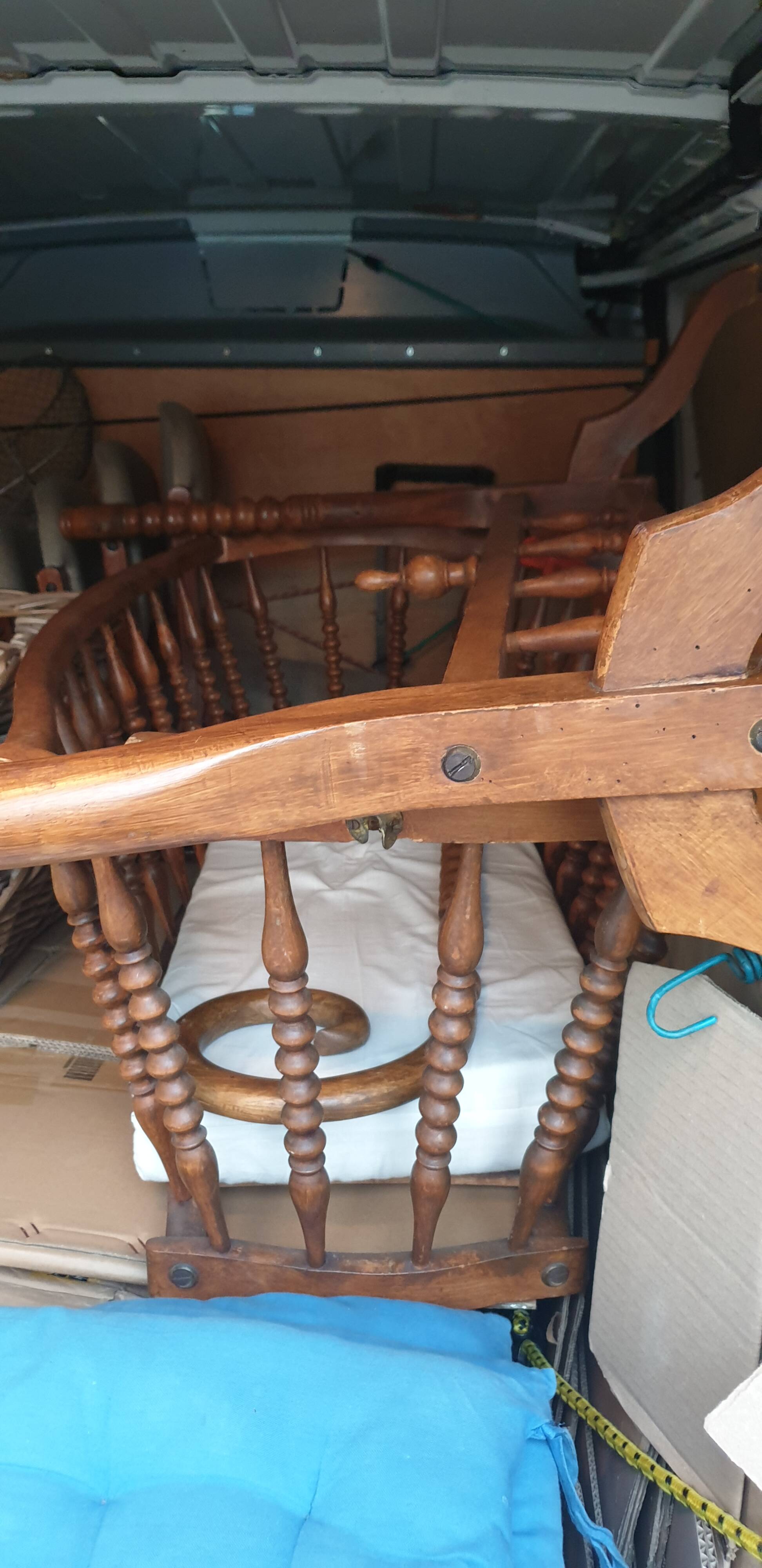 Turned wooden cradle half 20th century