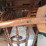 Turned wooden cradle half 20th century
