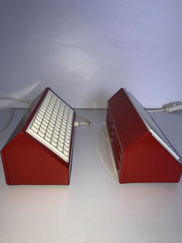 Paire d'appliques métal ikea type v204 rouge