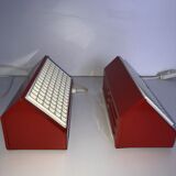 Pair of Ikea metal wall lights type V204 red