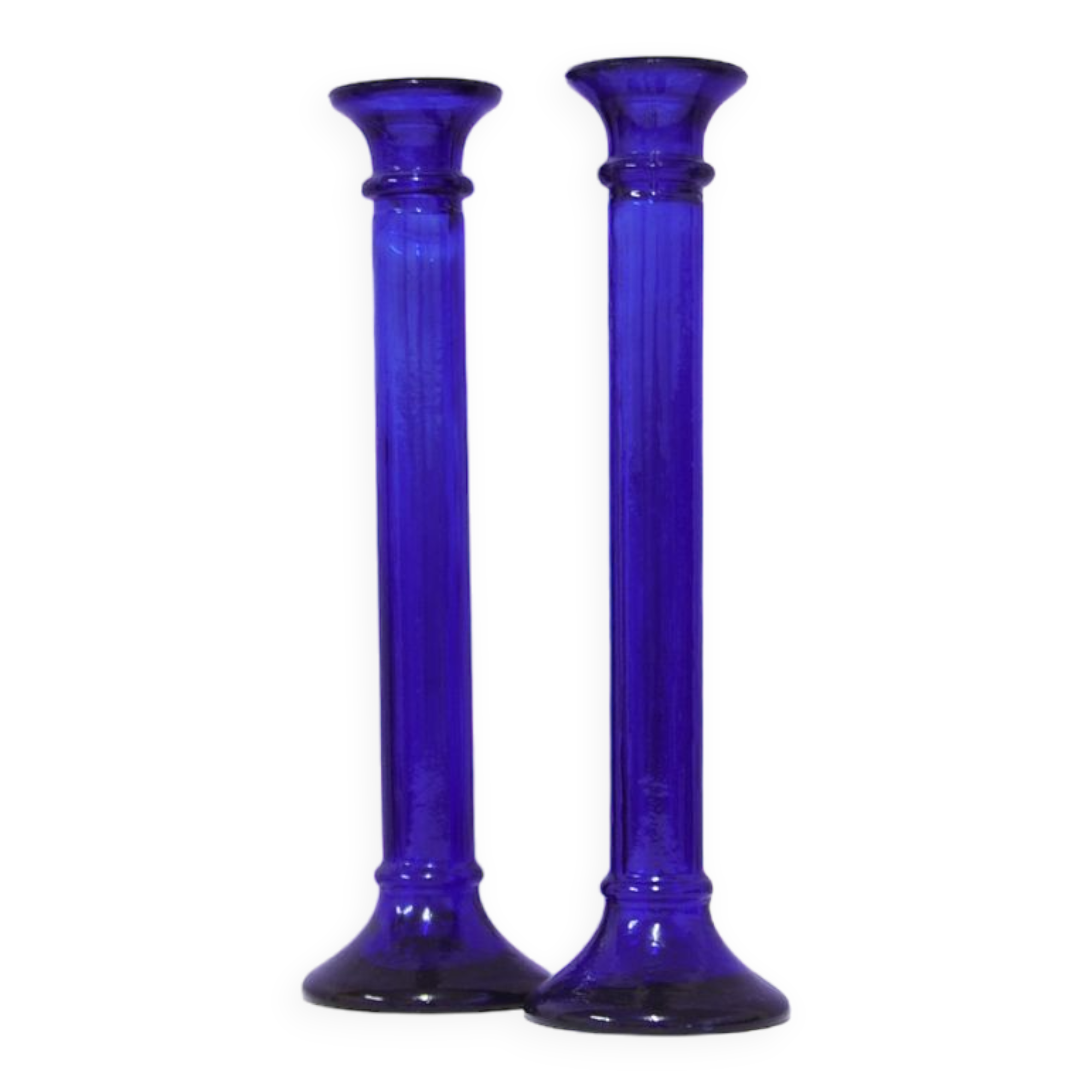 Set of glass candlesticks