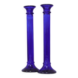 Set of glass candlesticks