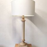 Empire style column lamp in travertine