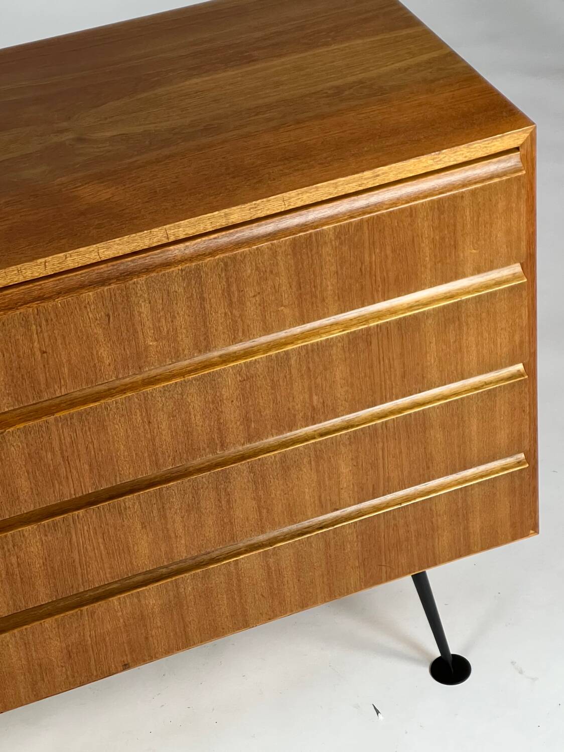 Vintage teak sideboard drawers 60s mid-century design