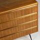 Vintage teak sideboard drawers 60s mid-century design