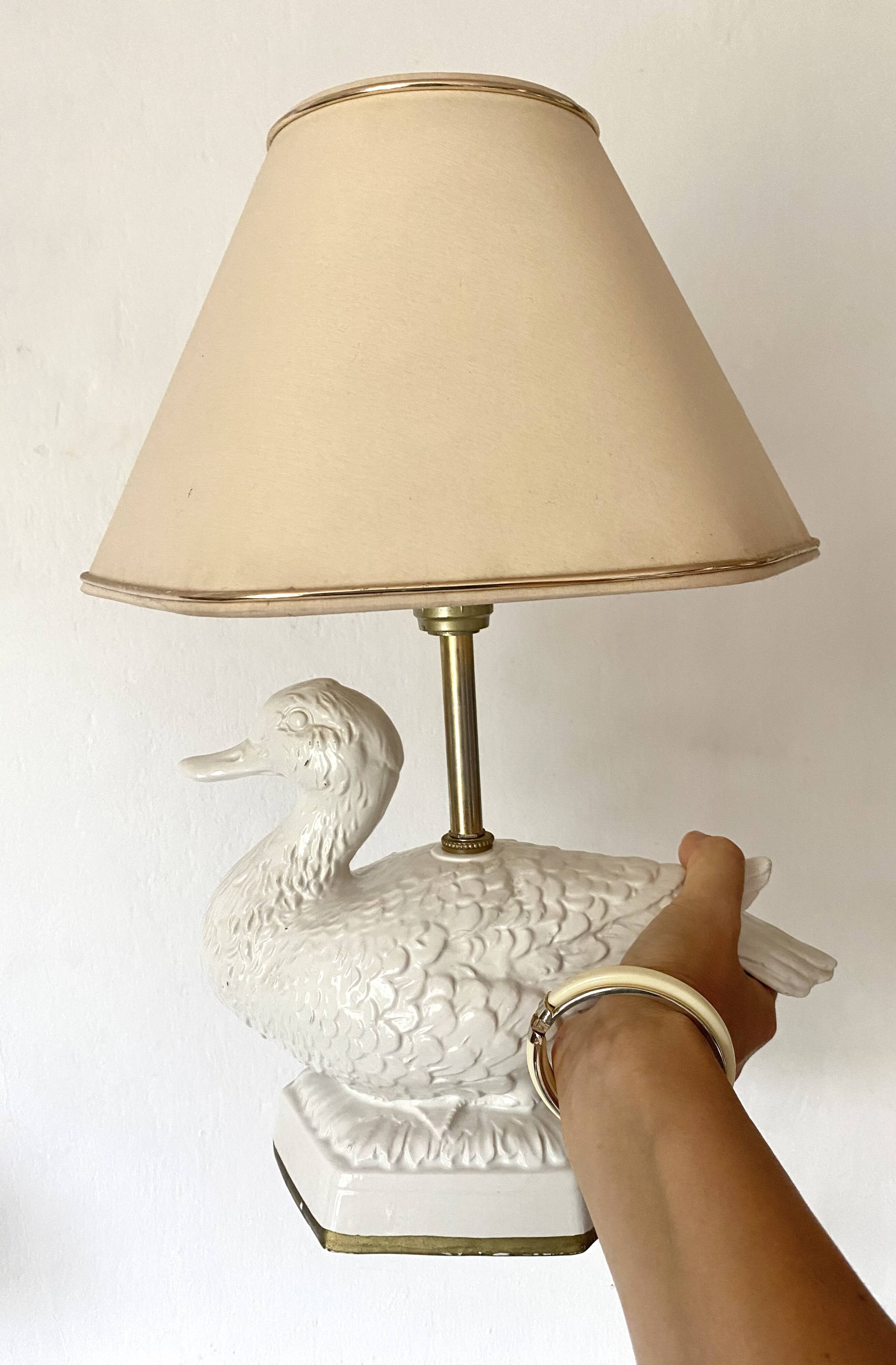 Vintage ceramic duck lamp