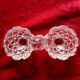 Double glass salt cellar moulded pressed 20th century