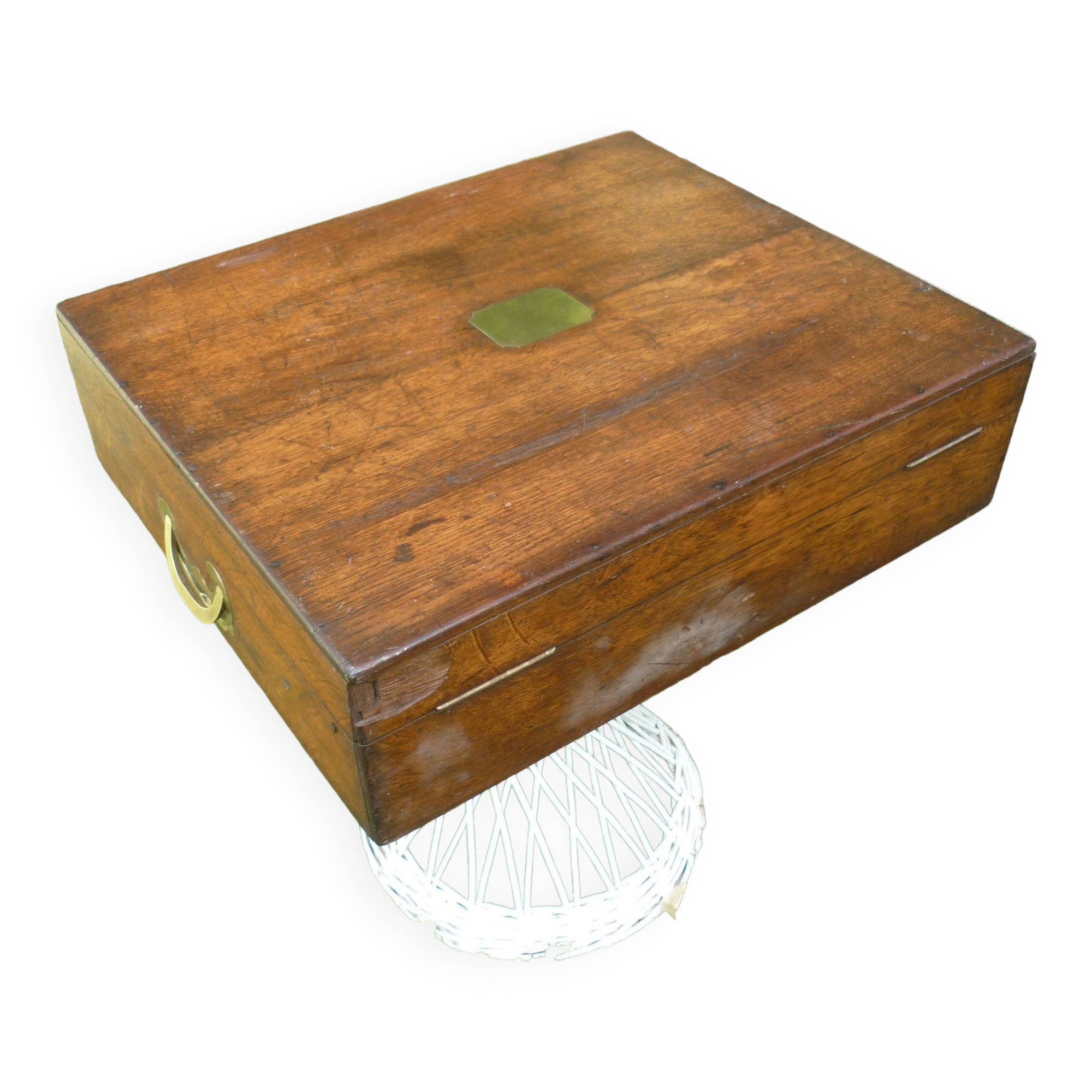 Trunk wooden chest "Odiot Goldsmith in Paris" XIX century