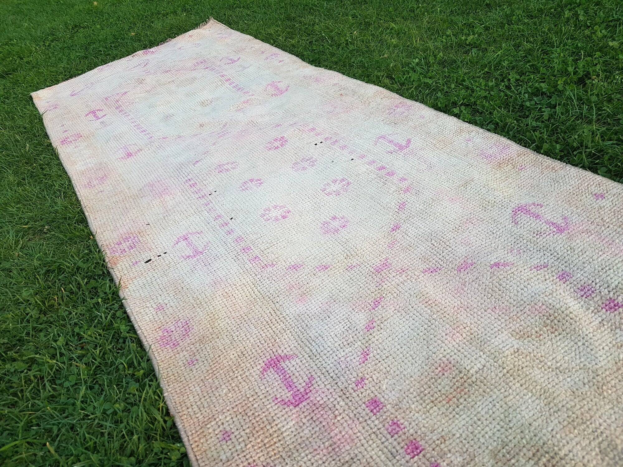 Vintage Turkish hallway rug 84x470 cm