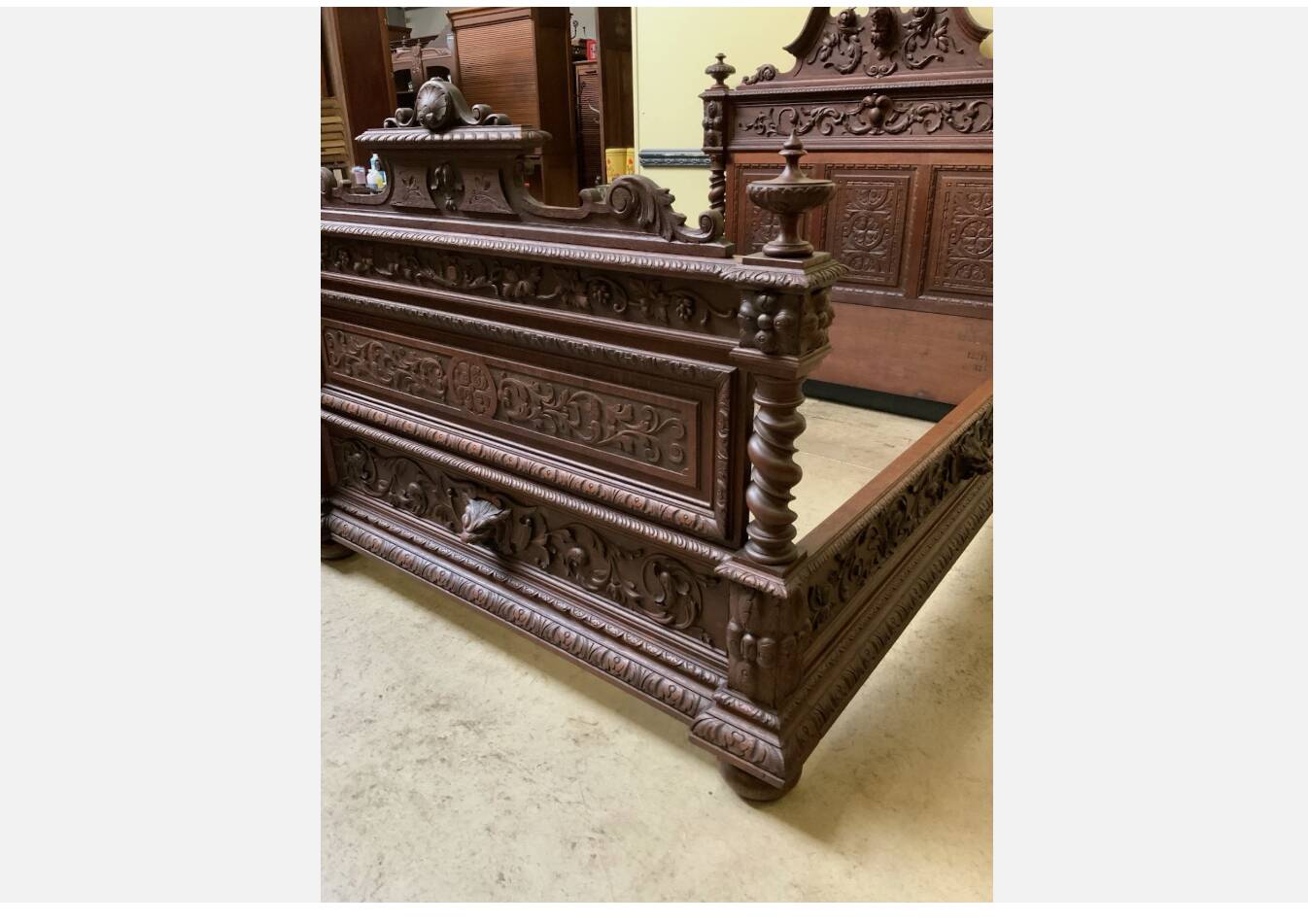 Antique monumental Neo-Renaissance bed