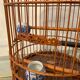 Ancienne cage à oiseaux en bois et rotin