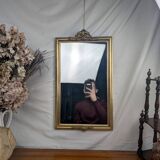 Golden Wall Mirror 57x33 Rococo Style, Louis XV in Wood and Stucco Vintage 50s