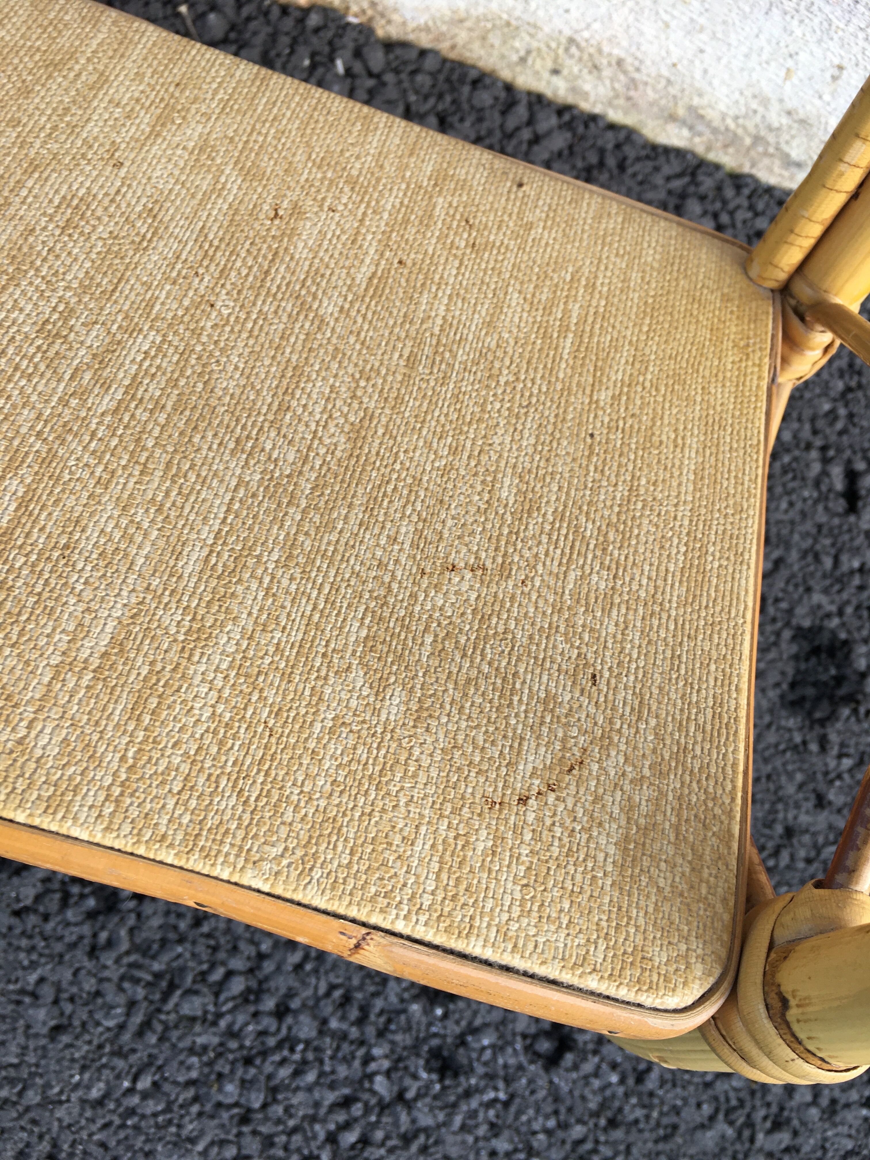 Vintage rattan wall shelf