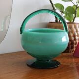 Empty pocket basket in two-tone murano glass