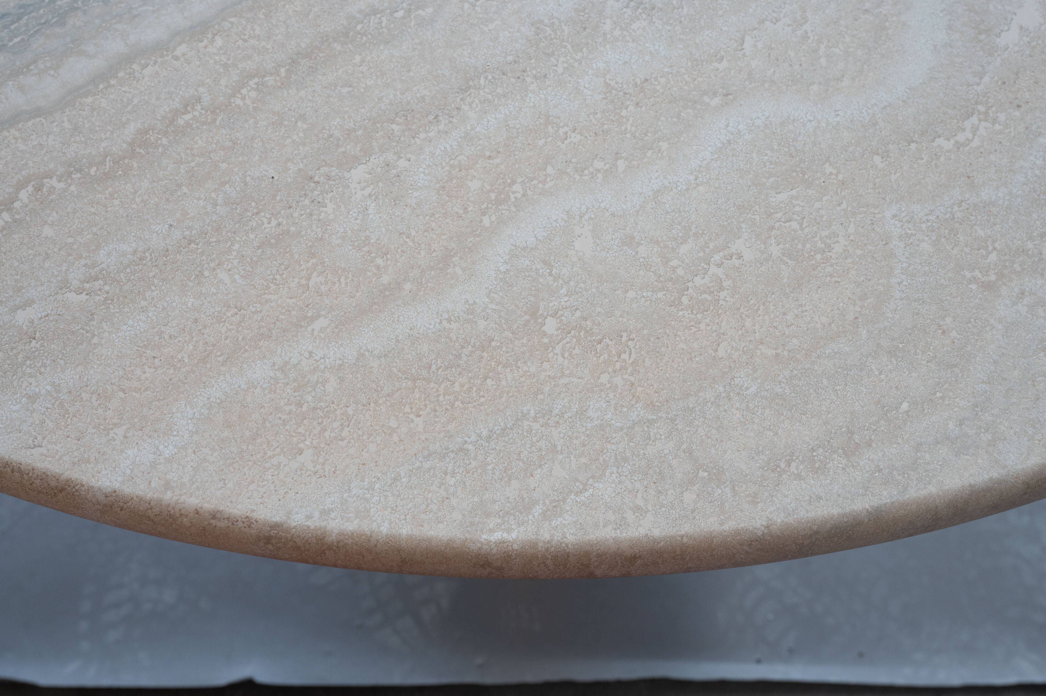 Angelo Mangiarotti M1 dining table Travertine marble 130cm