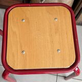 Set of 2 vintage red school stools