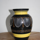 Henriot Quimper vase - Breton earthenware - graphic decoration