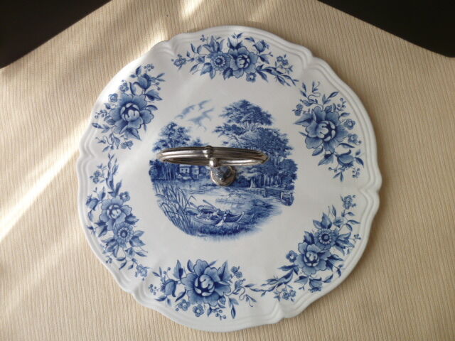 Cheese platter in faience of Sarreguemines Romantic model