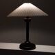Vintage table in postmodern Art Deco revival with pleated lampshade.