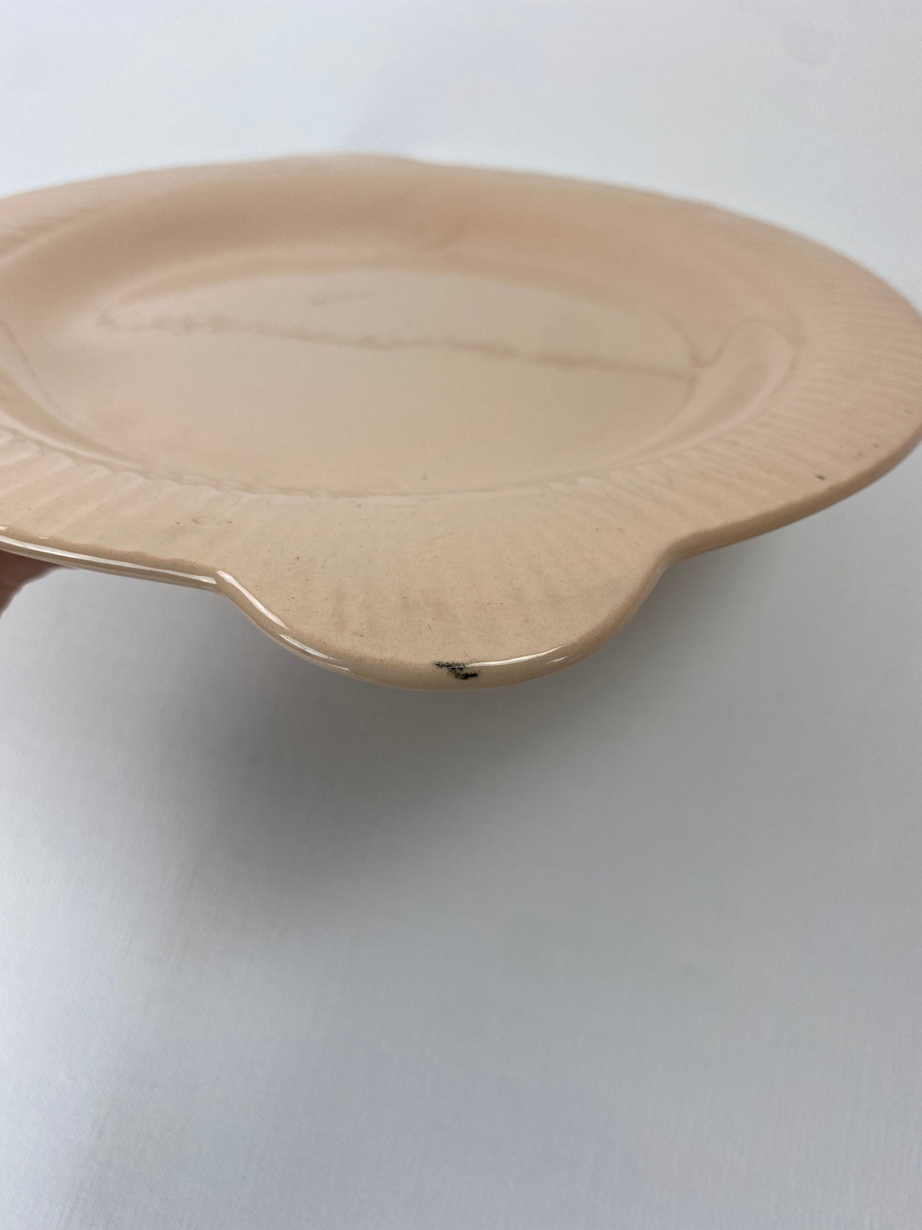 Pink fish plate Digoin Sarreguemines