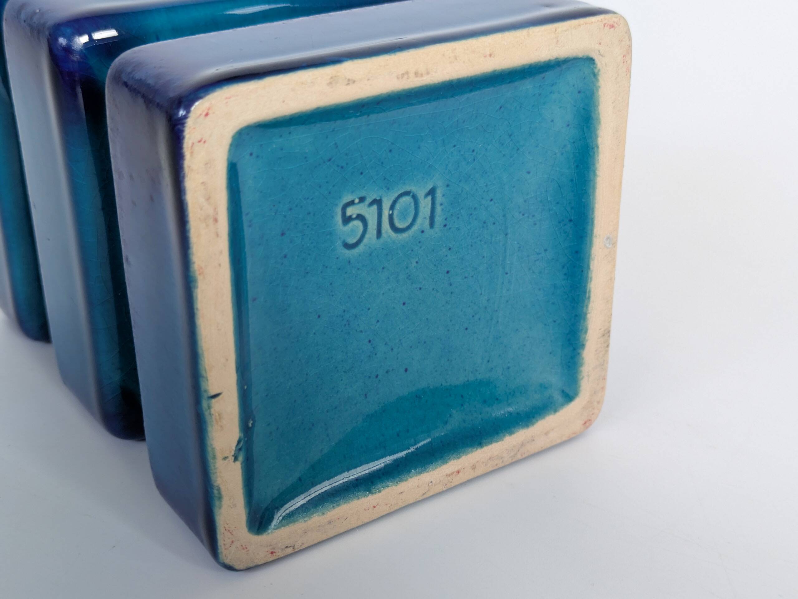 Cari Zalloni vase for Steuler, model 5101, Blue Space Age Ceramic