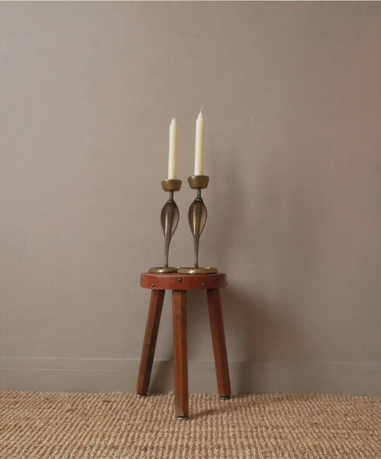 Pair of bronze cobra candlesticks, tribal ethnic decorative object, handcrafted