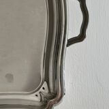 Grand plateau de service en métal brillant