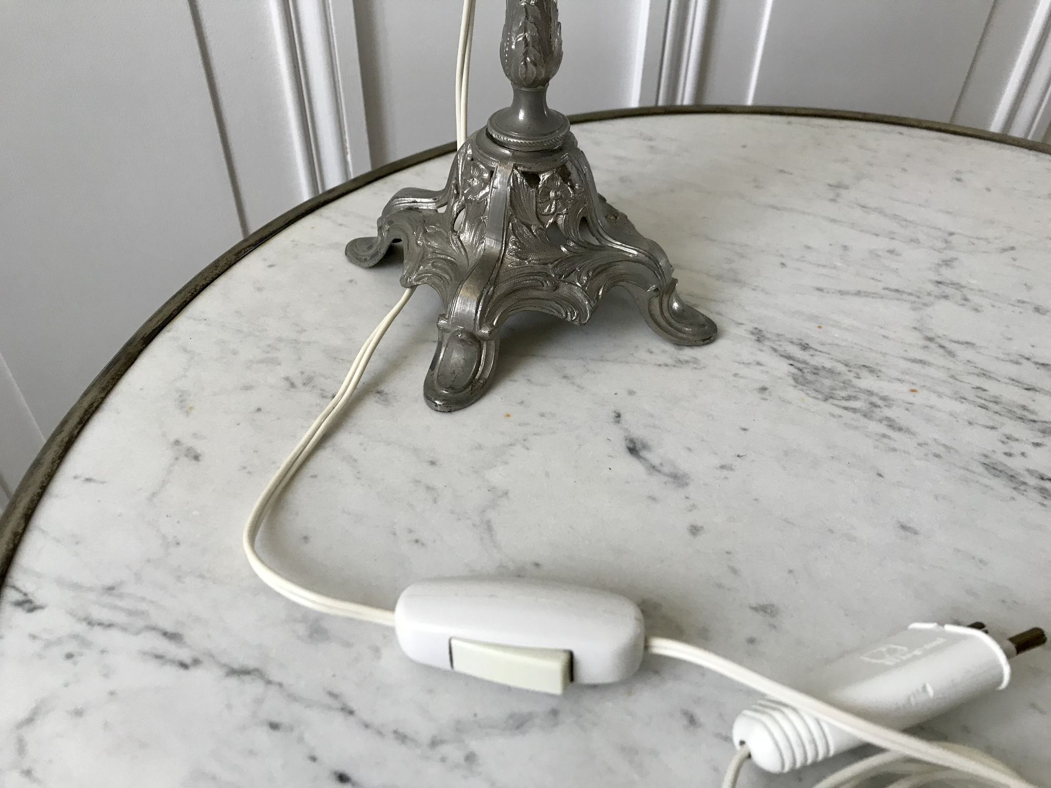 20s chrome brass candlelight legs